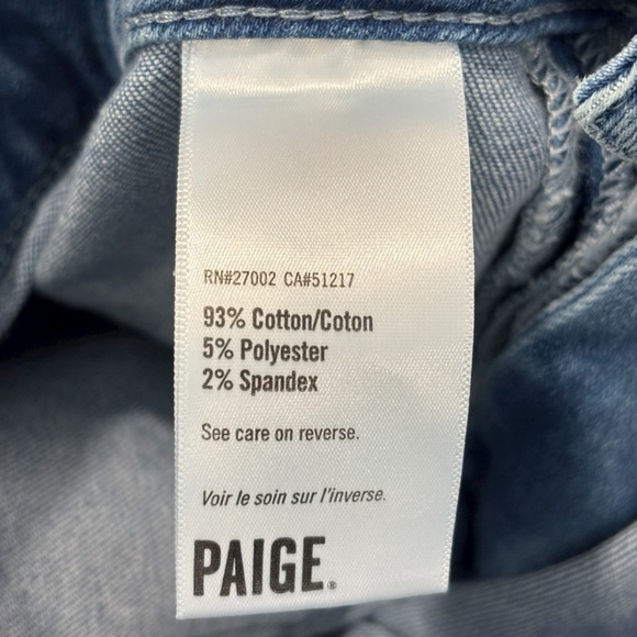 PAIGE Wide Leg Frankie Inset Belted Cropped Blue Bristol Jeans Women’s size 25 - Picture 13 of 14